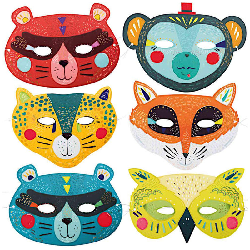 Set de 6 masques carton  jungle – Ubabili